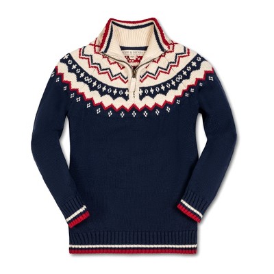 Image of Hope & Henry Boys' Long Sleeve Half Zip Raglan Ski Sweater, Infant, 6-12 Months