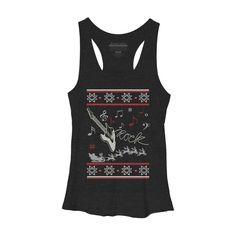 Women's Design By Humans Rock Christmas By sophialada Racerback Tank Top, 1 of 4