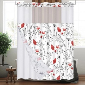 LunaLulinlk Hookless Shower Curtain with Snap in Liner - 1 of 4