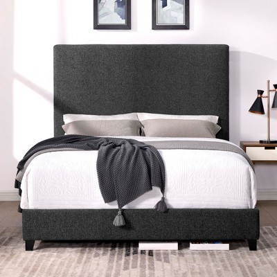 Queen Size Upholstered Platform Bed with Headboard for Bedroom