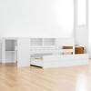 Twin Size Wood Daybed with Trundle, Storage Drawers, Shelves and Desk, Daybed Frame for Bedroom or Guest Room,kids bed - 4 of 4