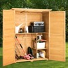 VEVOR Outdoor Storage Shed with Waterproof Roof and Metal Frame, Double Lockable Doors Garden Tool Shed Storage House Cabinet, 55"x67.5" - 2 of 4