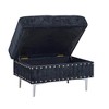 102" Chenille Sectional Sofa with Reversible Chaise, Storage Ottoman, Metal Legs & 2 Pillows - 2 of 4