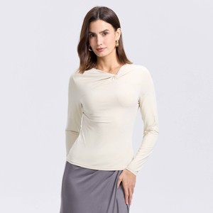 Women's Long Sleeve Twisted Knit Top - A New Day™ - 1 of 3