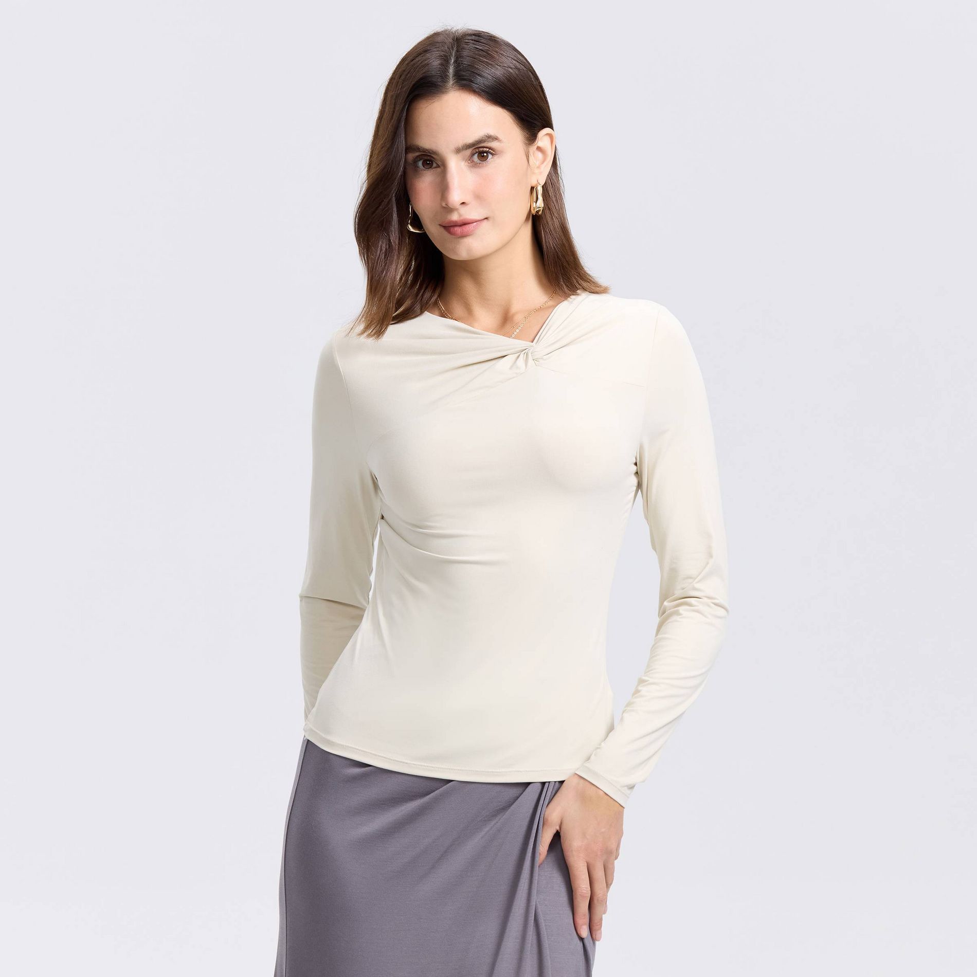 Women's Long Sleeve Twisted Knit Top - A New Day™