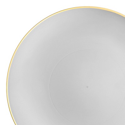 Smarty Had A Party 10.25" Gray w/ Gold Organic Plastic Dinner Plates - 120 pcs