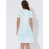 cheibear Women's Soft V-Neck Summer Pajama Lounge Dress with Pockets Nightgowns - 4 of 4