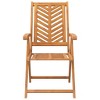 vidaXL Set of 3 Solid Acacia Wood Reclining Patio Chairs - Adjustable Backrest Positions, Elegant Diagonal Slat Design for Garden and Terrace - Brown - 4 of 4
