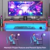 Bestier U-shaped Gaming Desk with Monitor Stand, LED Lights, Headphone Hooks, Cup Holder, Carbon Fiber Black - 2 of 4