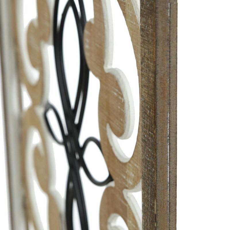 Traditional Screen Wood and Metal Wall Sculpture Brown - StyleCraft, 5 of 7