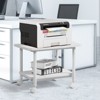 Tangkula 2-Tier Rolling Under Desk Printer Cart with 2 Storage Shelves Printer Stand for home office - 2 of 4