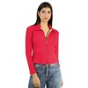 Artyska Women’s Ribbed Zip-Up Collared Long Sleeve Top - 4 of 4