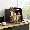 Black Wood Farmhouse Bread Box for Kitchen Countertop, Large Capacity - 3 of 4