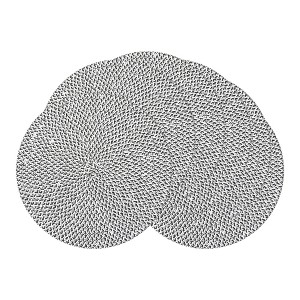 REGALWOVEN Round Placemats Set of 6 Woven Placemats for Home and Kitchen Indoor Table Mat Wipe Clean - 1 of 4