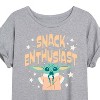 Women's - Star Wars - The Mandalorian Snack Enthusiast Grogu Oversized Graphic T-Shirt - 2 of 4