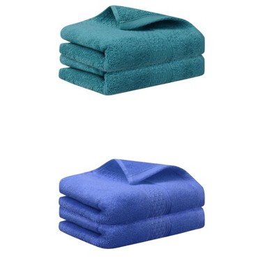 Unique Bargains Bathroom Durable Lightweight Quick Drying Cotton Hand Towel 4 Pcs