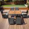 Nicbex 7 PCS Outdoor Dining Table with 6 Wicker Chairs,Rustic Furniture Dining Set,Patio Conversation Furniture Set for Garden,Backyard&Poolside - 2 of 4