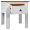vidaXL Bedside Cabinet White 18.1 in.x15.7 in.x22.4 in. Pine Panama Range - 2 of 4
