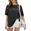 EXLURA Womens Summer Oversized T Shirts Crewneck Loose Workout Short Sleeve Blouse Tops 2025 Y2K Casual Athletic Basic Tee - 2 of 4