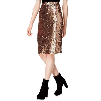 bar III Womens Sequined A-line Skirt