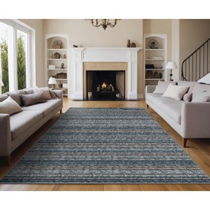 Washable Hallway Runner Rug Modern Abstract Accent Carpet Non-Slip Backing Non-Shedding Contemporary Striped Transitional Rug Runner - 1 of 4