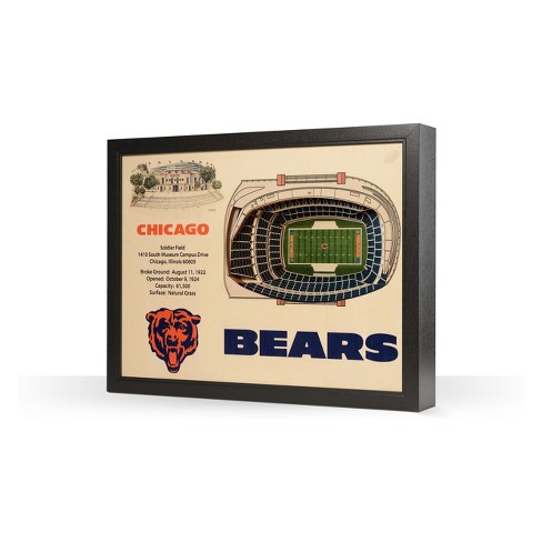 Framed Size: 12 x 15 Soldier Field Chicago Bears Photo