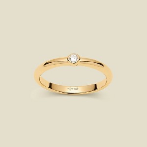 Made By Mary | CZ Poppy Solitaire Stacking Ring - 1 of 3
