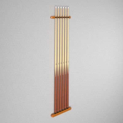 Oak 2-Piece Wall Mounted Billiard Cue Rack