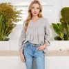 Anna-Kaci Women's Tiered Babydoll Top with Long Puff Sleeves - 3 of 4