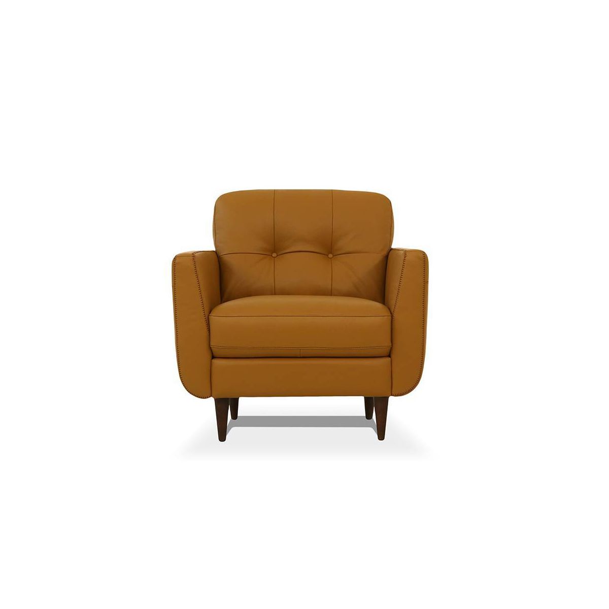 35" Radwan Chair Camel Leather - Acme Furniture: Button-Tufted, Wood Legs, No Assembly Required - thumbnail 8