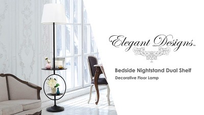 Minimalist Black Dual-Shelf Decorative Floor Lamp