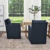 KINWELL 25" Performance Fabric Upholstered Rolling Dining Armchair, Set of 2 - 2 of 4