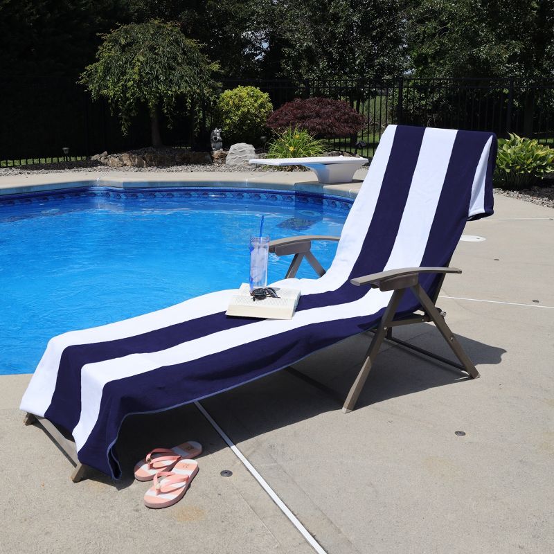 Cabana Stripe Cotton Standard Size Beach Towel or Chaise Lounge Chair Cover by Blue Nile Mills, 2 of 10