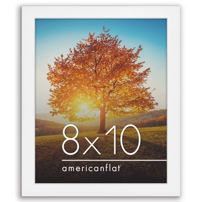 Americanflat 8x10 Picture Frame with Shatter-Resistant Glass - Gallery Style Frame with Engineered Wood - Signature Collection - White