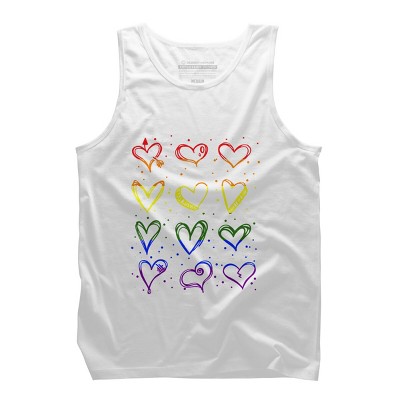Adult Design By Humans Rainbow Pride Hearts By Classmates Tank Top