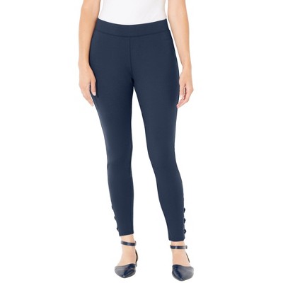 Catherines Women's Plus Size Ponte Lace-Up Legging