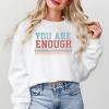 Simply Sage Market Women's Graphic Sweatshirt You Are Enough Stripes - 2 of 3