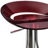 HomeRoots Red and Silver Acrylic and Metal Low Back Adjustable Height Bar Chair - 4 of 4