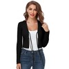 Womens Knit Shrugs Front Tie Long Sleeve Cardigan Cropped Sweater Cardigan,Black - XL - 4 of 4