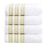 Great Bay Home Elham Cotton Quick Drying Popcorn Textured Towel Set  (Bath Towel (4-Pack), Lemon)