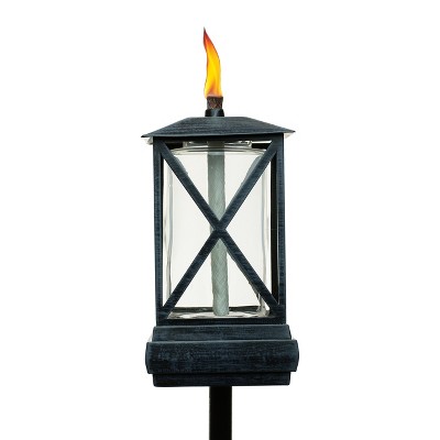 65" 2pk Square Beacon Metal Torch Black - TIKI