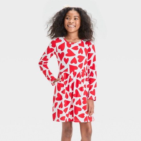 Heart Valentines long sleeve offers dress