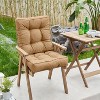 ARTPLAN Outdoor Seat Cushion, Square Thick Tufted Pure Chair Cushion for Patio Wicker Chair with Tie, Set of 2,19"x19"x5" - 3 of 4