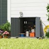 Heavy-Duty 14 Cu Ft Outdoor Storage Cabinet, Weatherproof Utility Locker with 2 Adjustable Shelves & Lockable Doors, 31"W x 23"L x 34"H - 2 of 4