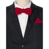 INSPIRE CHIC Men's Velvet Solid Color Adjustable Pre-Tied Bow Tie Pocket Square Set 2 Pcs - 4 of 4