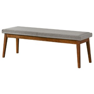 Ashcroft Furniture,Warren Bench in Ash Grey Fabric - 1 of 4