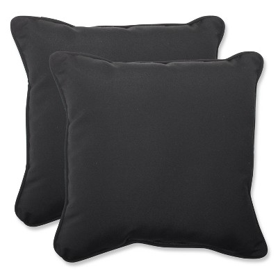 Sunbrella Canvas Outdoor 2-Piece Square Throw Pillow Set - Black