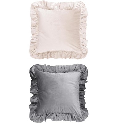REGALWOVEN 2 Pcs Scalloped Trim Outdoor Throw Pillow Covers for Sofa Living Room Home Decor