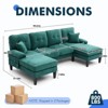 MOONMISS 99"Modern Brushed Linen U Shaped Sofa Couches with Double Chaise,Upholstered 4 Seater Sofa for Living Room,Apartment,Office - 2 of 4