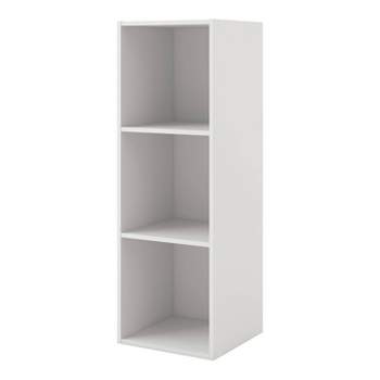 24/7 Shop At Home 35" Silkpath Modern 3 Cube Stackable and Modular Bookcase White